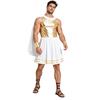 Vestido Toga de Dios Griego para Hombre con Pulseras Sin Mangas Gasa con Caída Cuerpo Metálico Brillante para Fiesta de Disfraces de Halloween Cosplay