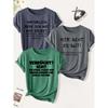 3 Pack of Women's Summer Tops | German Tongue-teasing Funny Slogan Print T Shirt | Cute and Trendy Casual Round-neck Short-sleeve Suit | 2026 Summer