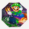 1pc Luigi's Inferno Racer Fully Automatic Folding Portable Cartoon Practical Umbrella, 8 Iron Frames, Three-Fold Design, Suitable for All Seasons, Sui