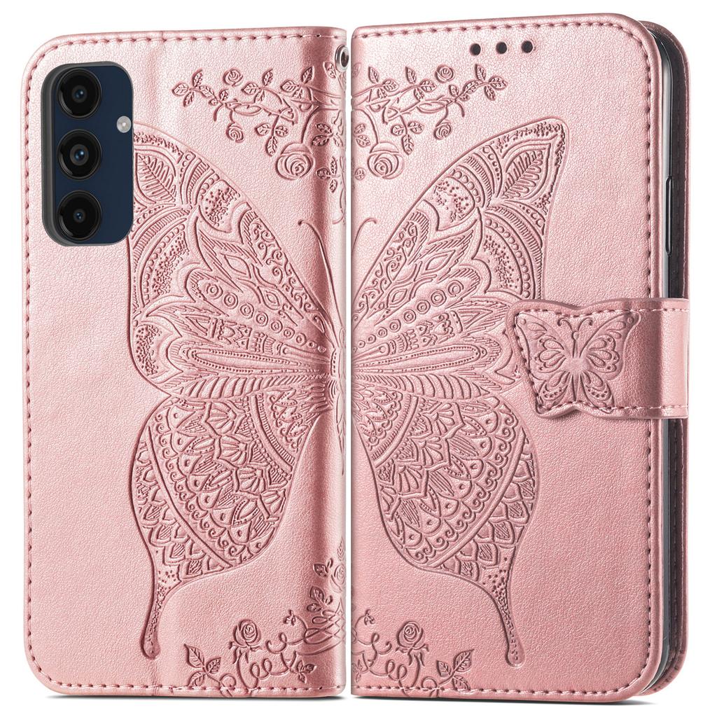 For Samsung Galaxy A16 5G/A16 4G Case PU Leather Wallet Phone Cover Butterfly Pattern