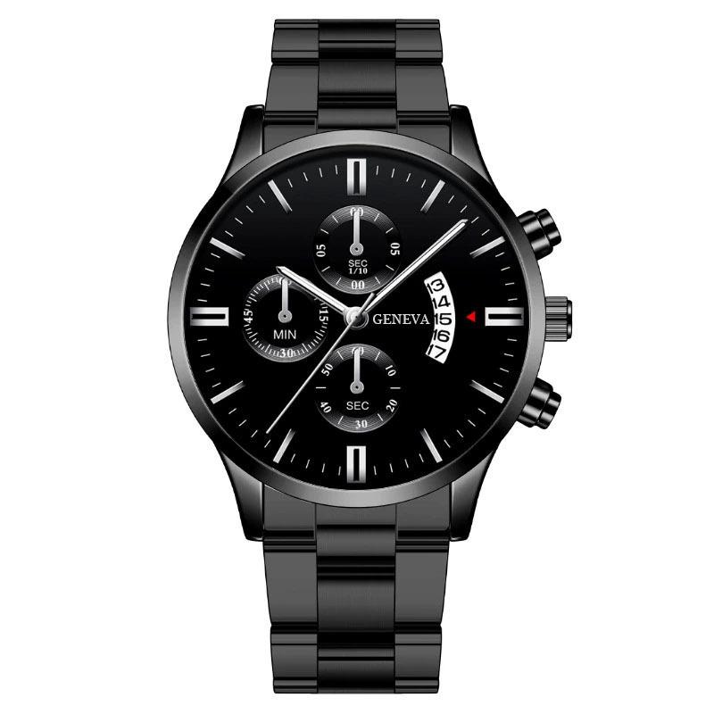 Fashion Men Gold Stainless Steel Watch Luxury Calendar Quartz Wrist Watch Mens Business Watches for Man Clock