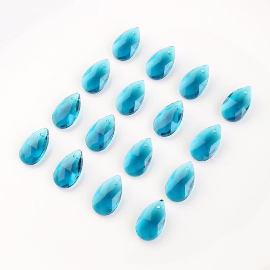20Pcs Glass Water Drop Pendant Set 2mm Hole Size Clear Necklaces Bracelets Hair Stick Pendant DIY Jewelry Making Supplies