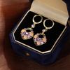 Opal Diamond Hollow Earrings Light Luxury Super Flash Diamond Contrasting Diamond Stud Earrings Niche High-End Exquisite Earrings