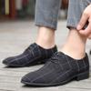 Cloth Shoes Men's Casual Shoes Breathable Pointed Canvas Surface Leather Shoes Business Men's Shoes Formal Work Men's Shoes
