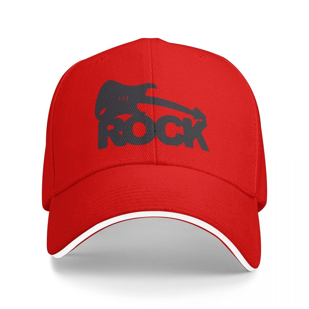 Бейсболка Snapback с логотипом Rock и гитарой, дышащая, повседневная, для улицы, унисекс One Size