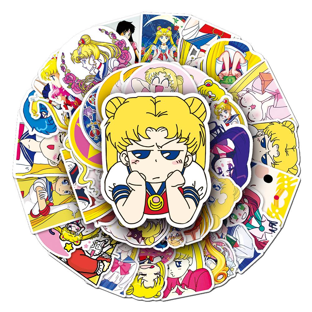 10/30/51pcs Sailor Moon Anime Stickers Cute Tsukino Usagi Cartoon Decals DIY Luggage Phone Notebook Kawaii Graffiti Sticker Toy