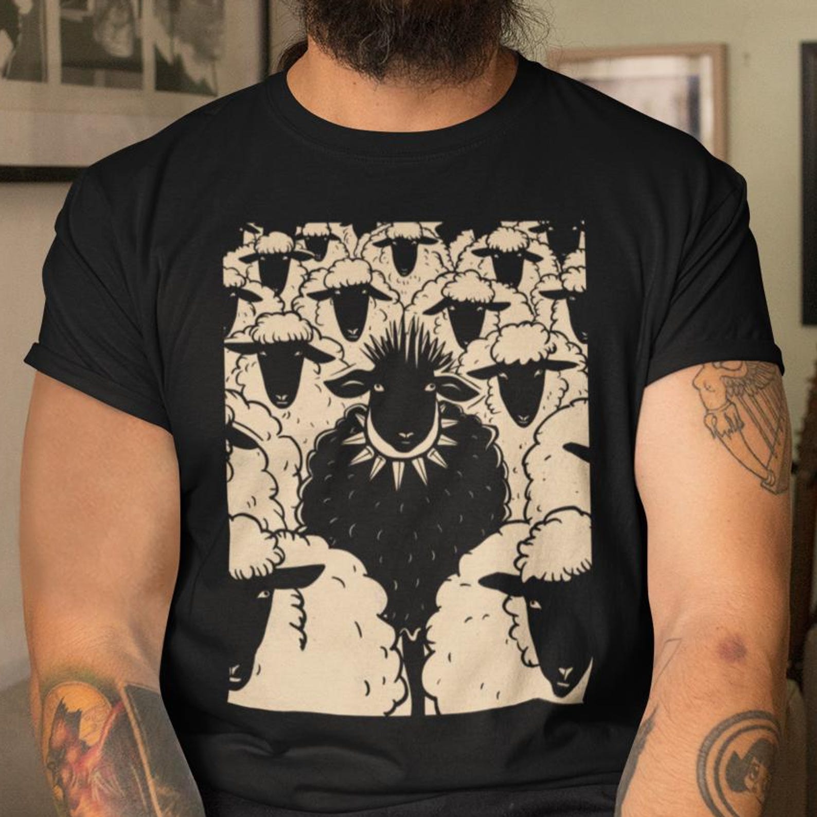 Black Sheep Bella Canvas Tee, Rebel T-Shirt, Unique Bella Canvas Shirt, Unisex Outcast Tee, Black Sheep Shirt, Quirky Gift Apparel 3XL