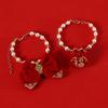 Pet New Collar With Velvet Red Bow Lucky Charm Pendant Fortune Bag Cats Dogs XS M
