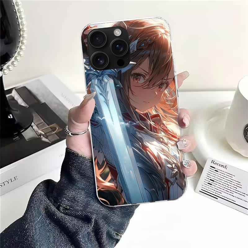 Sword Art Online Yuuki Asuna Soft Phone Case For IPhone 11 17 Air 16E 16 Pro Max 15 + 14 Plus 13 Mini 12 Apple 7 SE 8 Fundas Coq