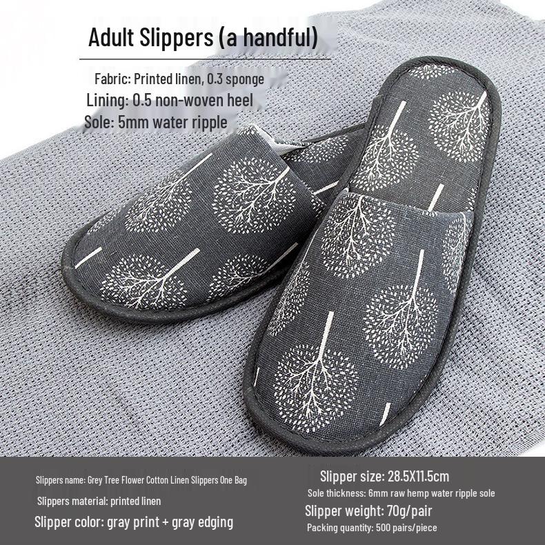 

Роскошные Нескользящие Хлопково-Льняные Тапочки для Гостиниц, Салонов и B&B