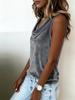 Polyester Velvet Sleeveless Vneck Tank Top For Summer Casual Wear