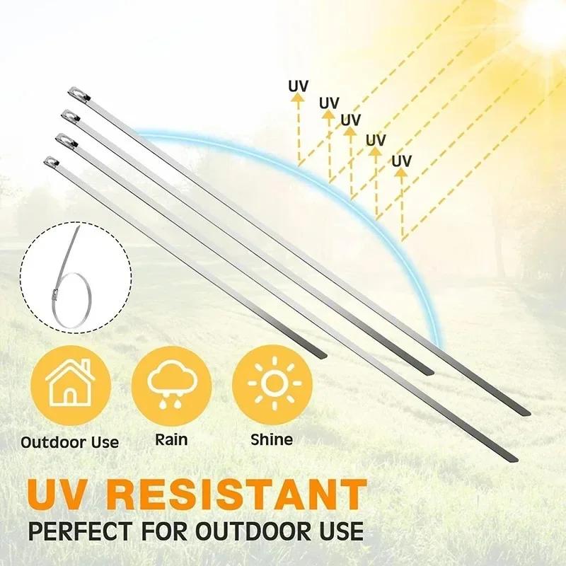 Wholesale Metal Self Locking Cable Ties Reusable Heavy Duty Cables Tie Organizer Multifunction Stainless Steel Zip Tie Fastener