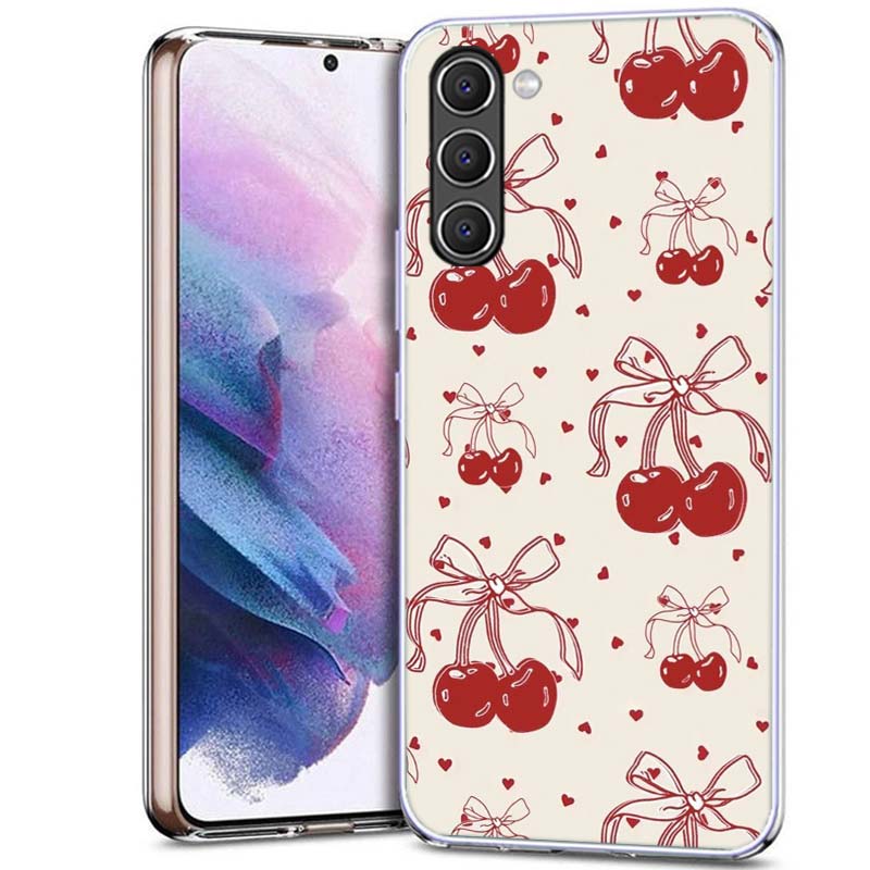 Cherry Bow Phone Case for Samsung A54 A14 A24 A34 A17 A37 A57 A55 A35 A25 A15 A13 A23 A33 A53 A07 A05S A04S A03 A73 Galaxy Note