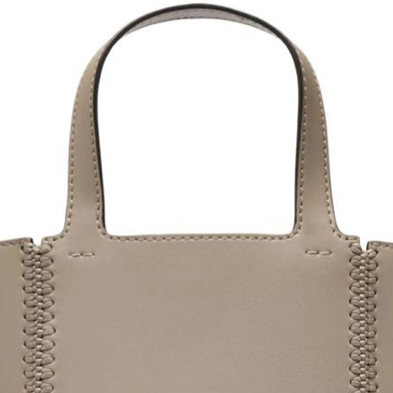 Michael Kors Jordi Logo Leather Tote Bag Women Tote Bags Gray Brown 30T5T9JT5L-115