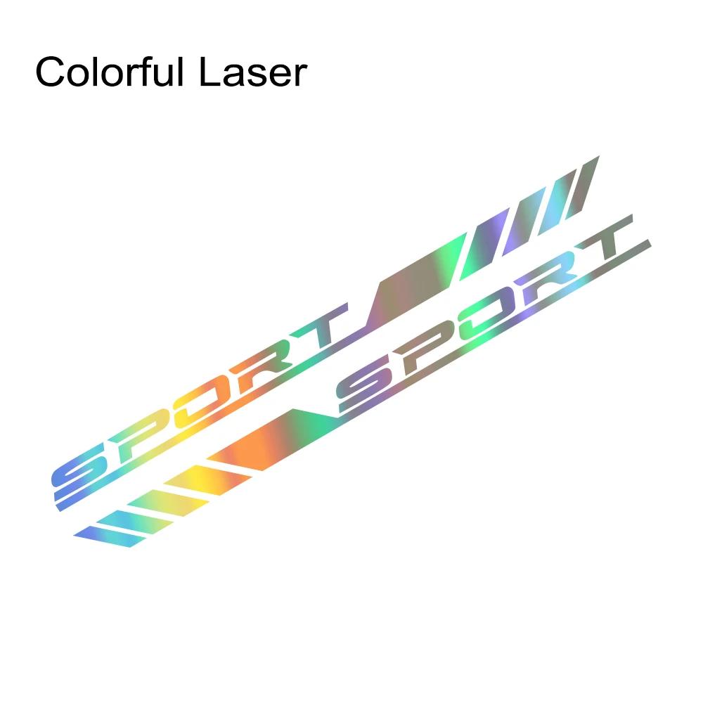 2PCS Car Door Side Skirts Stickers Sport Racing Car Vinyl Decals Waterproof Auto Body Styling Decoration Stickers Accessories