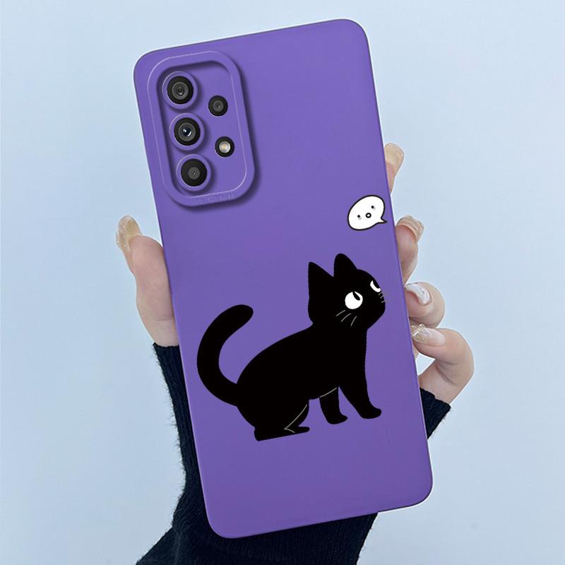 Shockproof Matte Case For Samsung Galaxy A32 A52 A52S A72 M52 5G Lovely Cartoon Liquid Silicone Camera Protective Bumper Cover