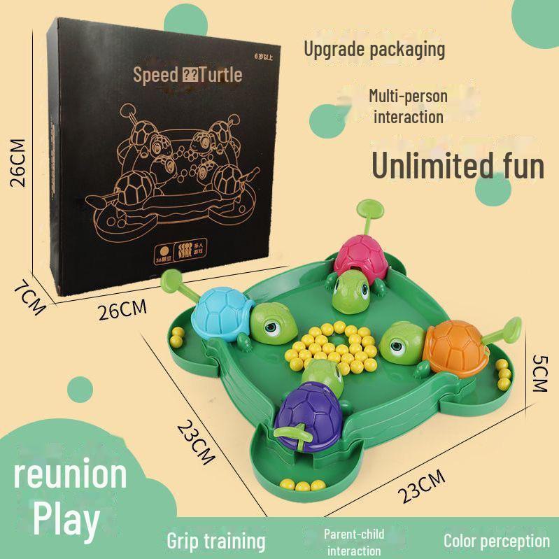 Interactive Parent-Child Turtle Frog Bean-Eating Game: Desktop Puzzle Toy for Fast-Paced Fun