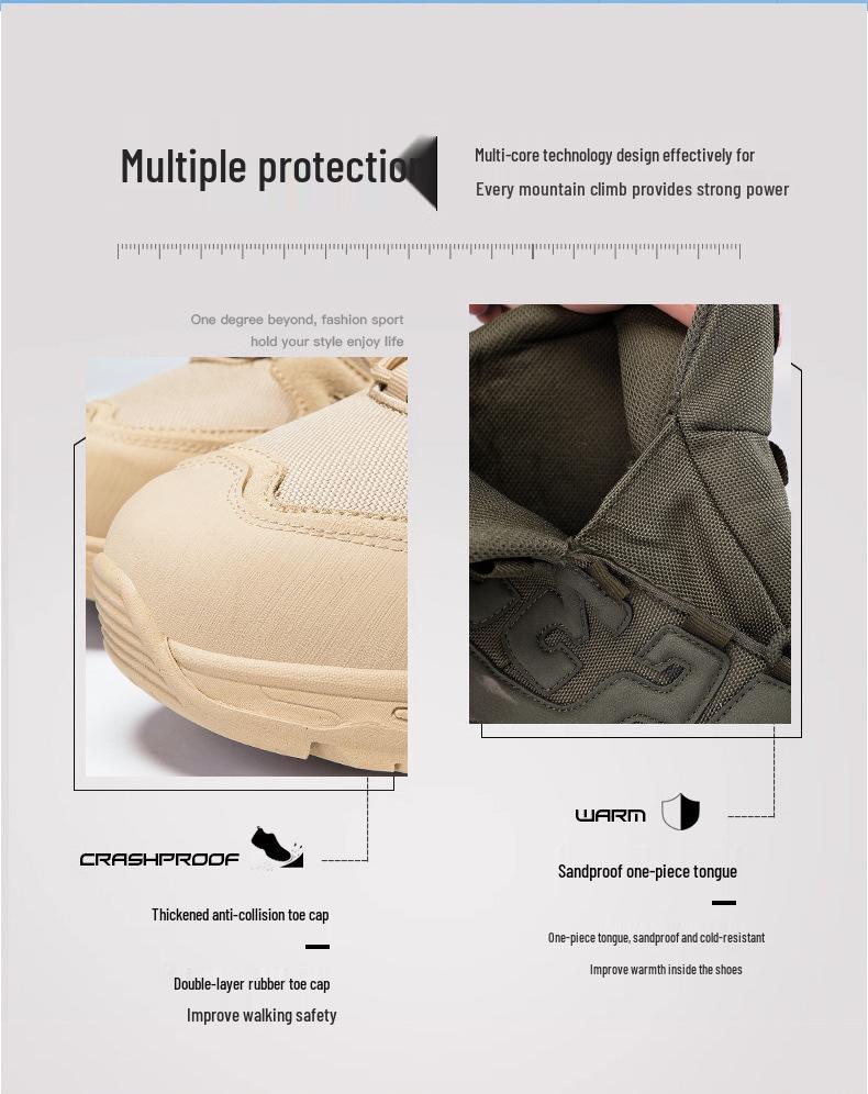 Plus Size Men's High-Top Tactical Hiking Boots for Outdoor Sports and Mountaineering