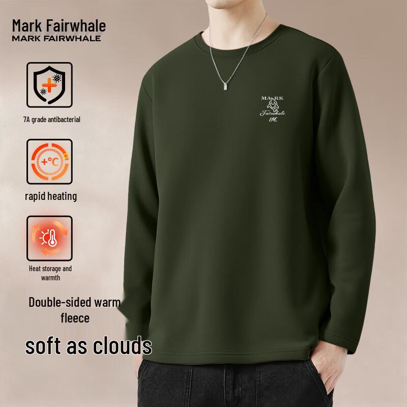 Mark Huafei Men s Versatile Antibacterial Thermal Round Neck Top 4XL