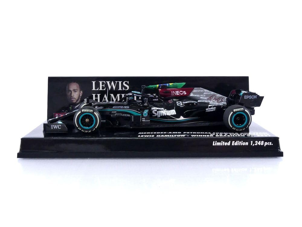 Minichamps W12 Hamilton Brazylijski GP2021 Flaga zwycięzcy Ukończony produkt 1/43 M-AMG