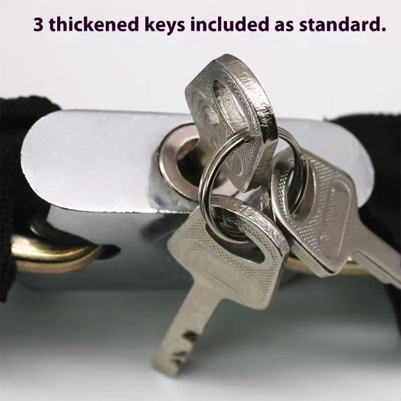 Anti Thefts Cycling Lock Manganese Steel Chain Lock With key Adjustable Chain Security for Outdoor sports