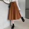 Niche Waist-Tied Women's Autumn Winter Long Midi Skirt A-Line Slim-Fitting Flared Skirt