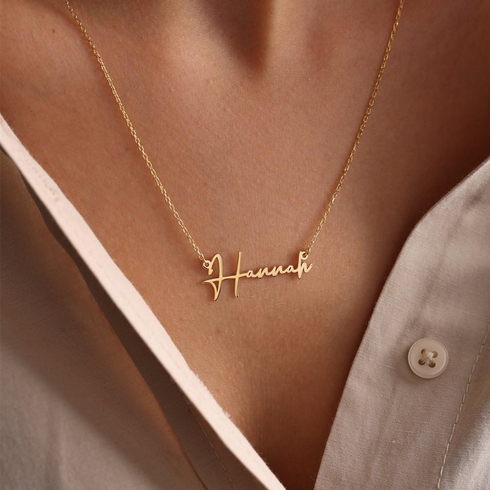 New North Personalized Name Necklace Fashion Stainless Steel Jewelry PVD 18K Gold Plated Custom Name Pendant Children's Necklace