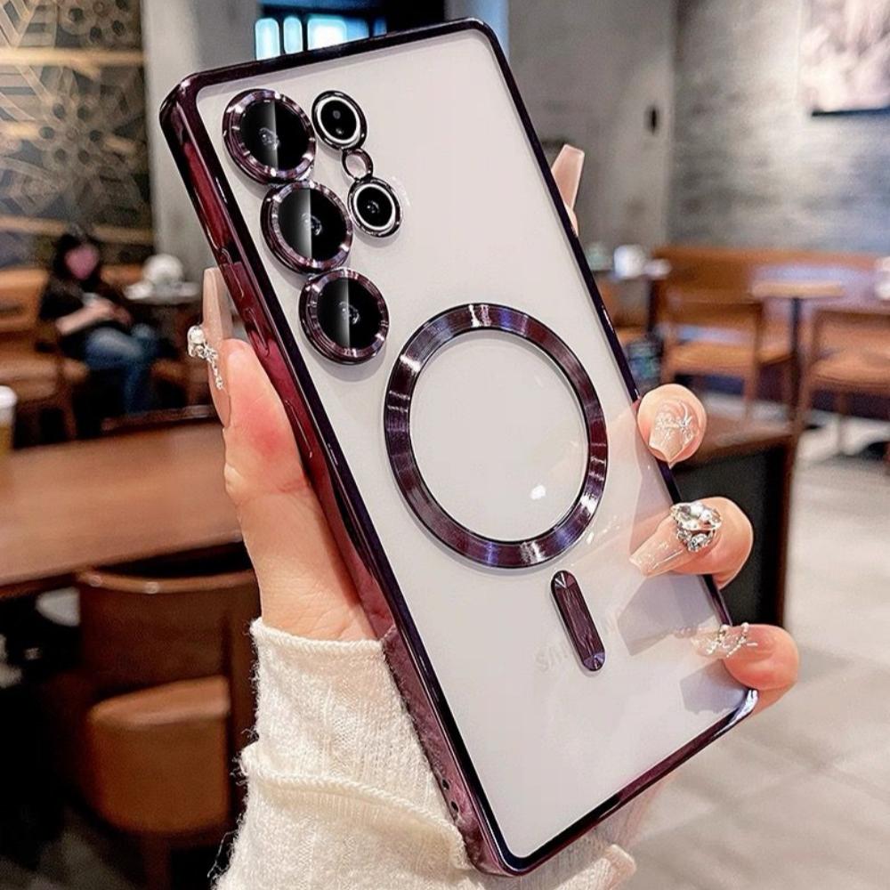 Luxury Soft Silicone Plating For Magsafe Magnetic Case For Samsung S26 S25 S24 S23 S22 S21 S20 FE Ultra Plus Note20 Clear Cover