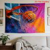 Abstract Basketball Tapestry Wall Hanging Sports Decor Pop Art Hoop Poster Game Room Art 180x320cm