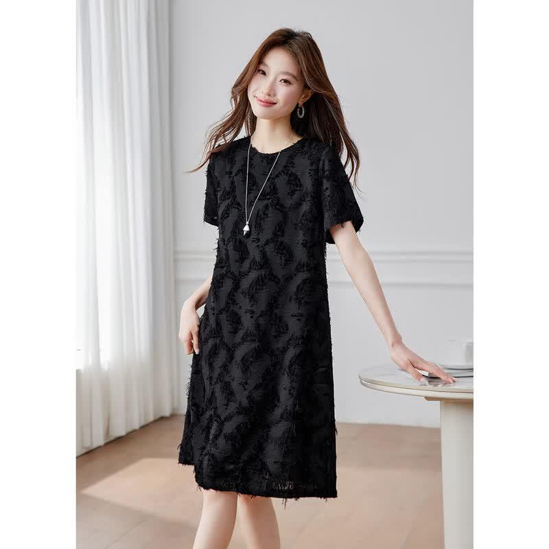Srcr Women s Silk Blend Embroidered Short Sleeve Dress M