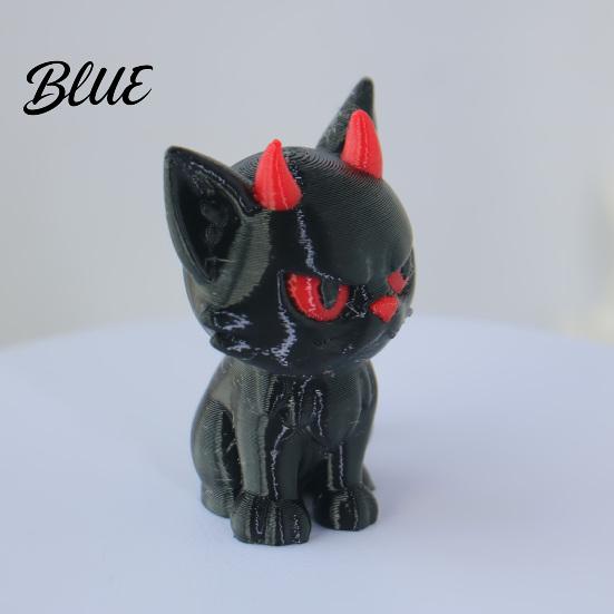 Artistic Black Cat Collectibles 3D Printed Evil Ornament for Car Dashboard Creative Devil Handcrafted Statues Figurine Gothic Desktop Decoration