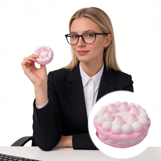 Realistische Himbeertarte Quetschspielzeug Weich Langsam aufgehendes Fidget zur Stressbewältigung Niedliches Dessert-Thema Entspannungs-Gadget für Kinder Erwachsene