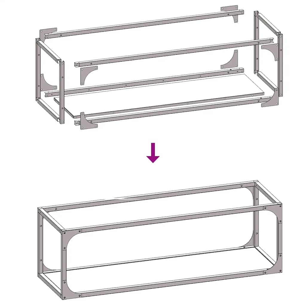 Firewood Rack Anthracite Grey 25 X 25 X 80 Cm Cold Rolled Steel