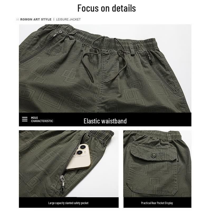 Romon Men's Loose Fit Cargo Beach Shorts