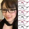 Y2K Women Retro Square Glasses Red black Frame Glass Eyewear Decorative Computer Anti-blue Daily Eyeglasses Narrow Frame Glasses
