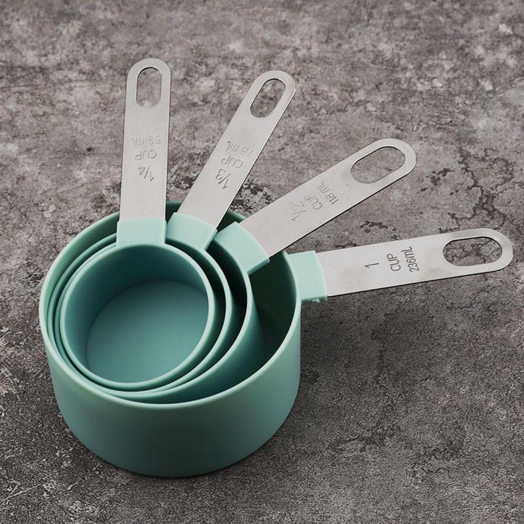 8-Piece Baking Tool Set: Stainless Steel Measuring Cups & Spoons with Scale