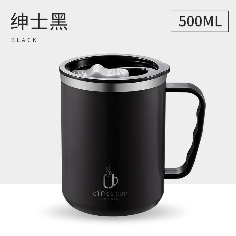 304 Stainless Steel Double-Layer Thermos Cup Office Coffee Cup With Handle Tea Cup Gift