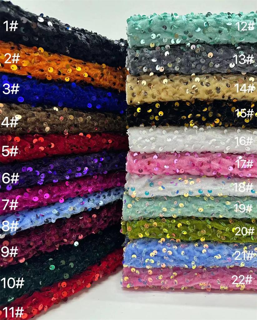 African Velvet Lace Fabric 5 Yards Nigerian Sequins Lace Fabric for Sewing Wedding Luxury Dress French Sequins Material Women