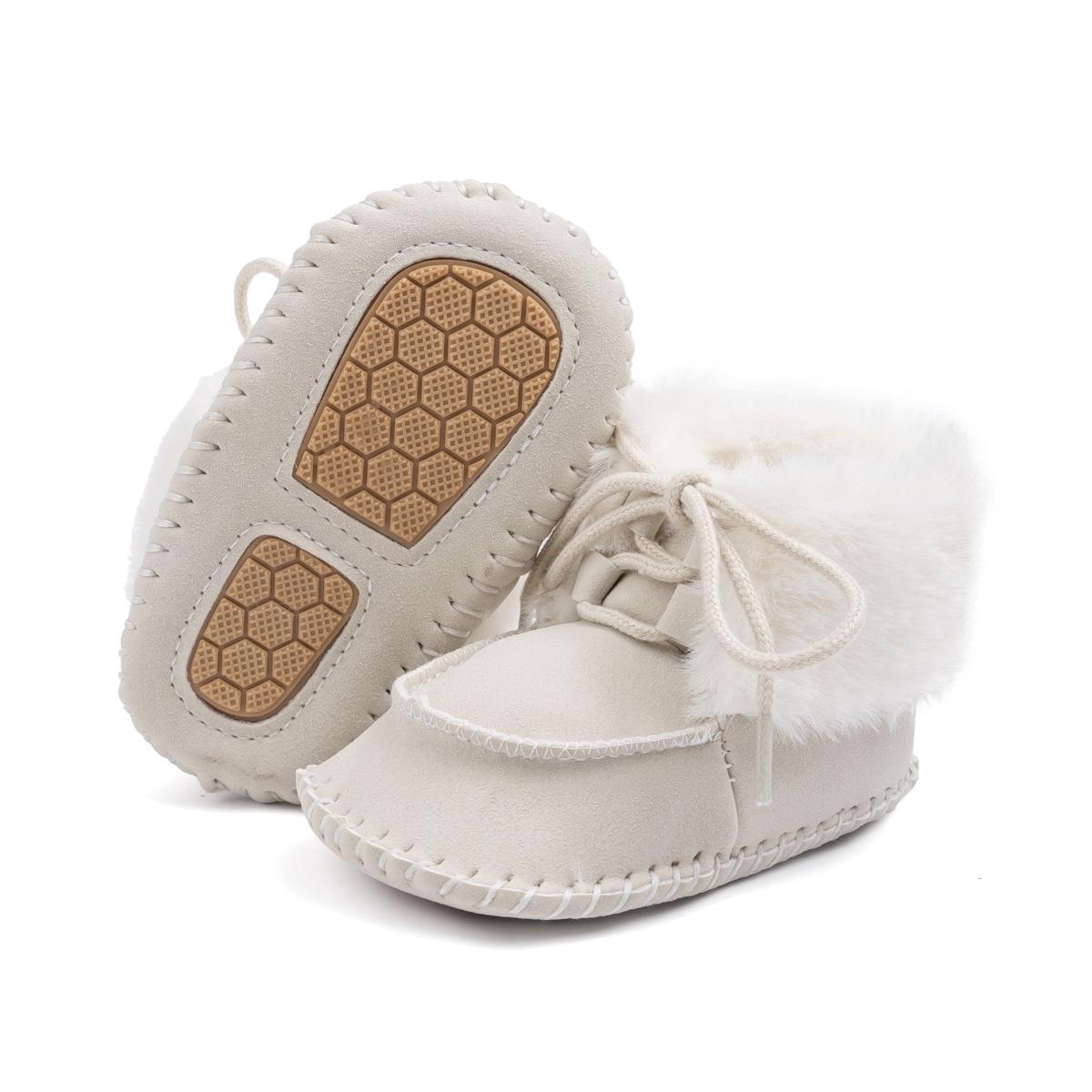 2025 New Style Baby Winter Boots: Velvet-Lined, Warm, Non-Slip, Lace-Up Walking Shoes