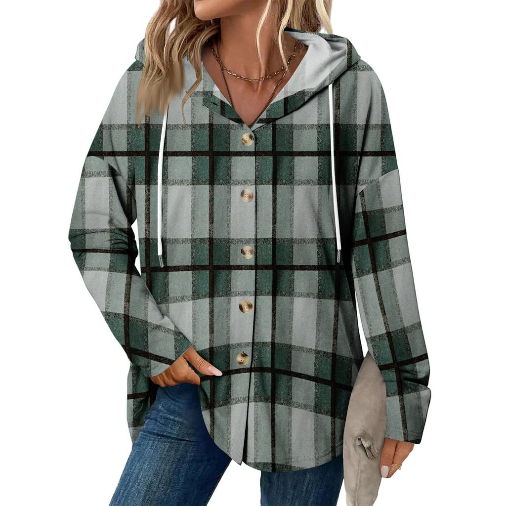 Dámský módní ležérní raglánový kabát se stahovací šňůrkou a dlouhým rukávem, vintage kabát s kapucí na knoflíky