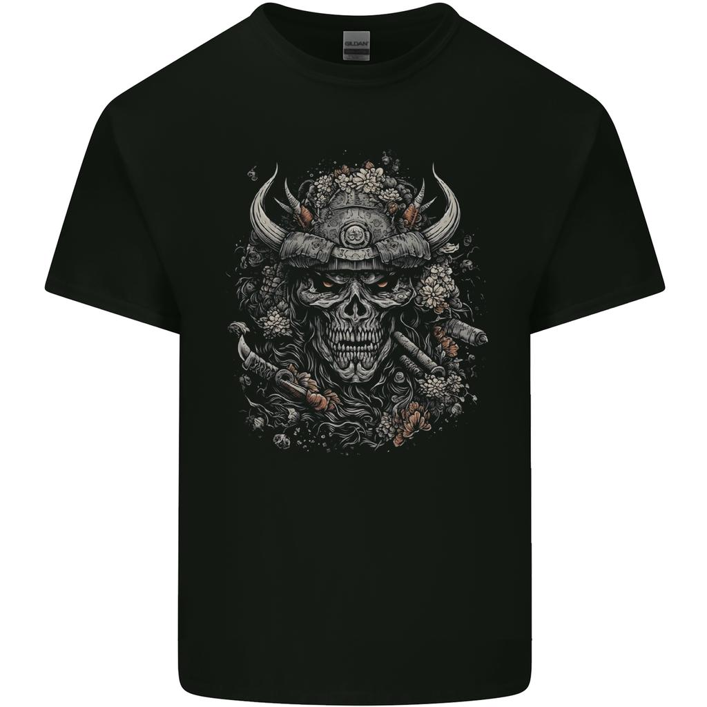Samurai Skull Fantasy Warrior Bushido Ronin Unisexs Light Cotton TShirt