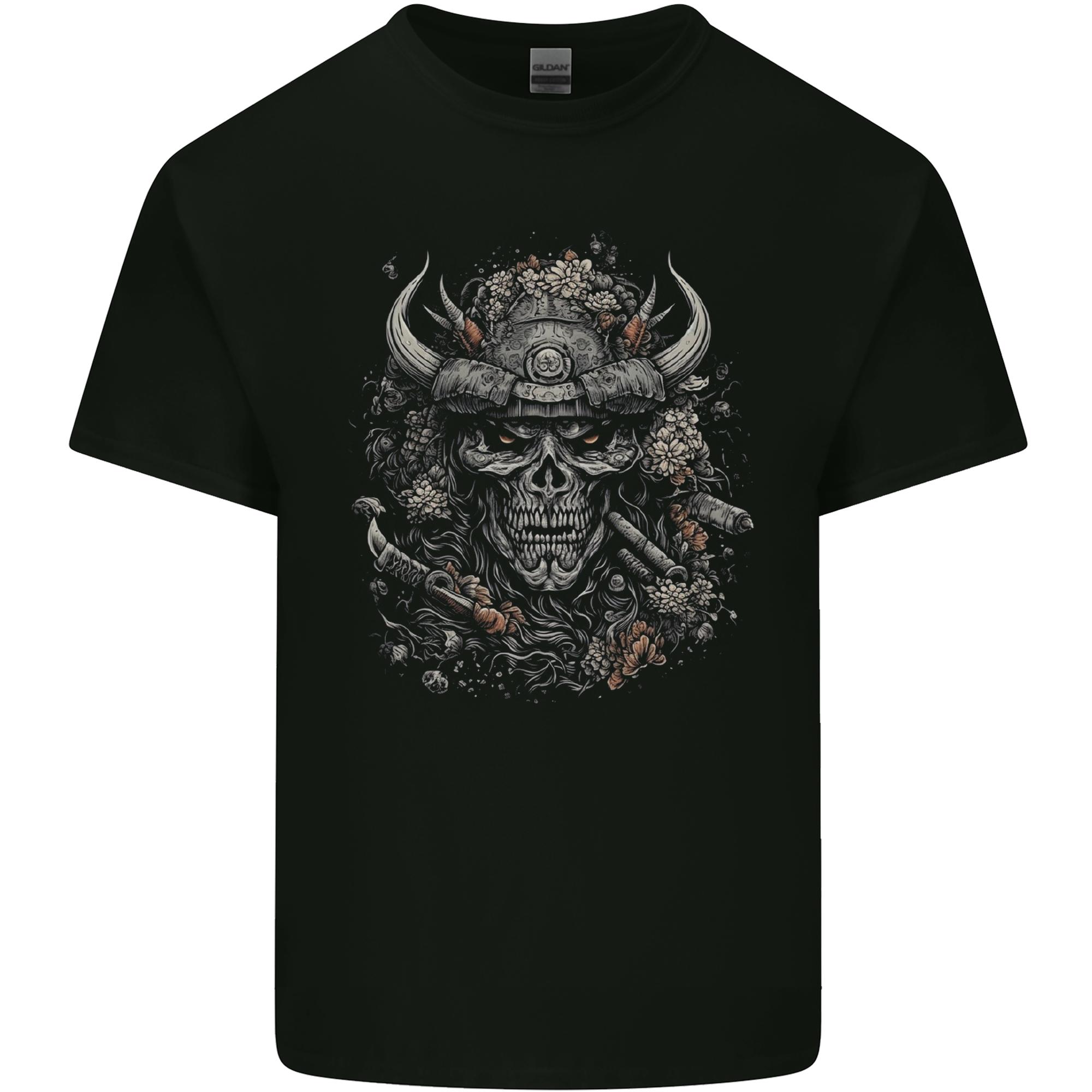 Samurai Skull Fantasy Warrior Bushido Ronin Unisexs Light Cotton TShirt S