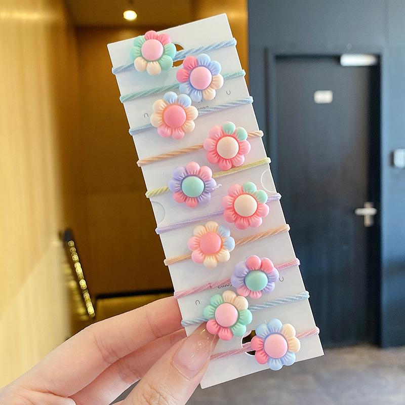 10PCS/Set Hair Bands for Children Cute Cartoon Animals Rubber Band Headwear Girls Baby Headband Scrunchies Kids Hair Accessories