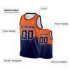 Individuelles Basketballtrikot Gold Marineblau Personalisiert Bedruckt Mit Eigenem Namen Nummer Logo Herren/Damen/Kinder Schnelltrocknend Ärmellose Shirts