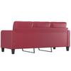 3 Seater Sofa Burgundy 180 cm Faux Leather