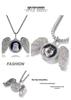 Cross-Style Rhinestone Wing Photo Frame Pendant Necklace - European American Hip Hop Fashion