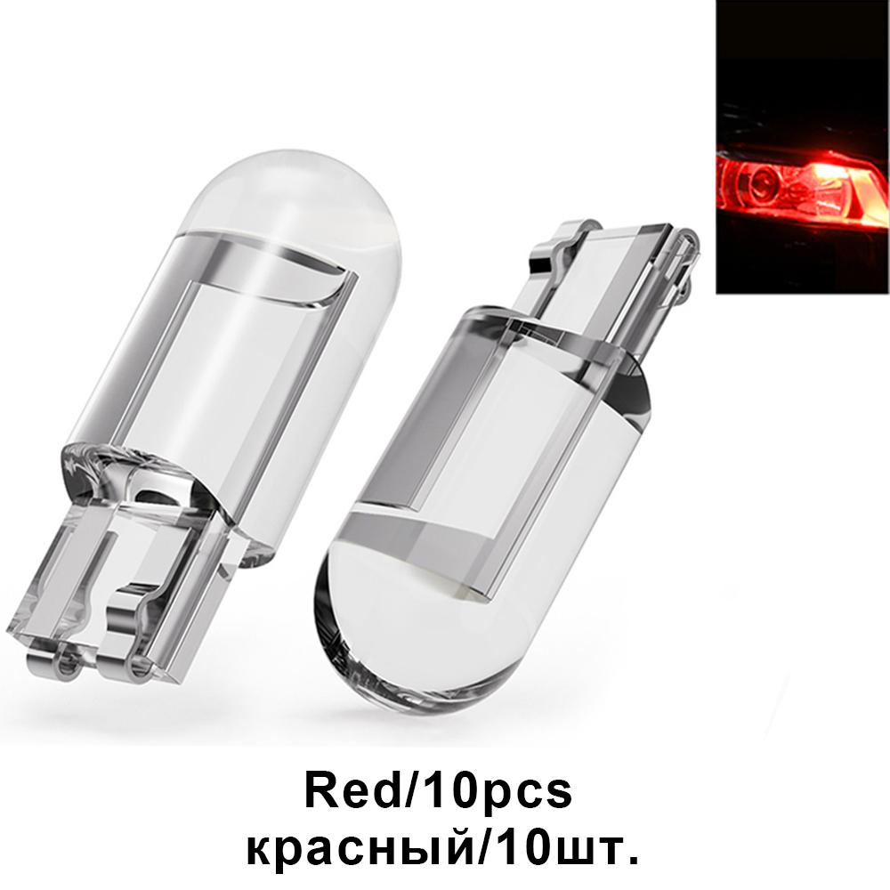 10pcs T10 W5W 194 168 LED Bulbs Reading Light COB Led Auto Dome Lights License Plate Lamp 3000K Ice Blue Amber White for 12V 24V