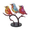 Birds On Branch Desktop Ornaments Iron Double Painted Bird Colorful Birds Ornament Tablet for
