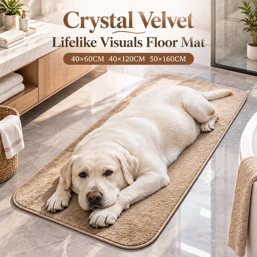 40×60CM 40×120CM 50×160CM Lifelike Visuals Floor Mat Crystal Velvet Bathroom Carpet Home Decor
