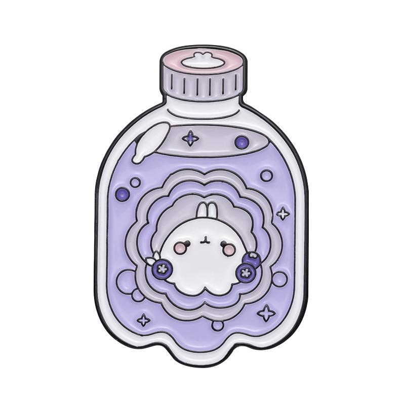 Cute Animal Enamel Pins Custom World in a Glass Bottle Brooches Lapel Badges Funny Universe Jewelry Gift for Kids Friends